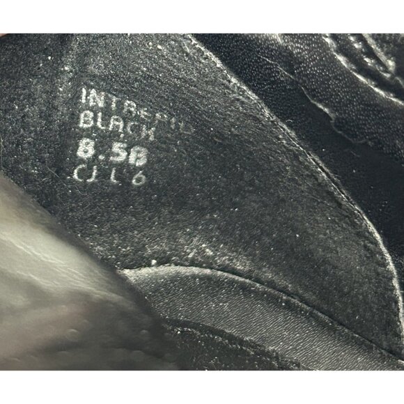 Earth Sandals Intrepid Black Leather Ankle Peep Toe Heels Shoes Womens Size 8.5B - Picture 12 of 13